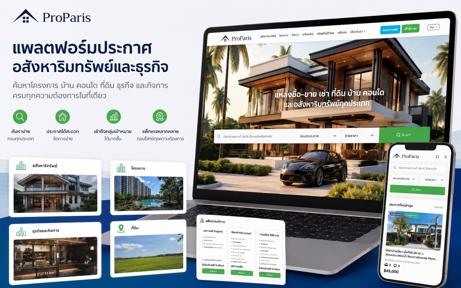 แพลตฟอร์มประกาศอสังหาริมทรัพย์และธุรกิจ